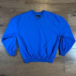 Sun Mountain Mens Blue V-Neck Golf Windshirt Pullover Jacket MWSO-934S Medium